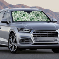 Vintage Aloha Block Quilt Auto Sun Shade Green Inspired Lei Motifs - Polynesian Pride