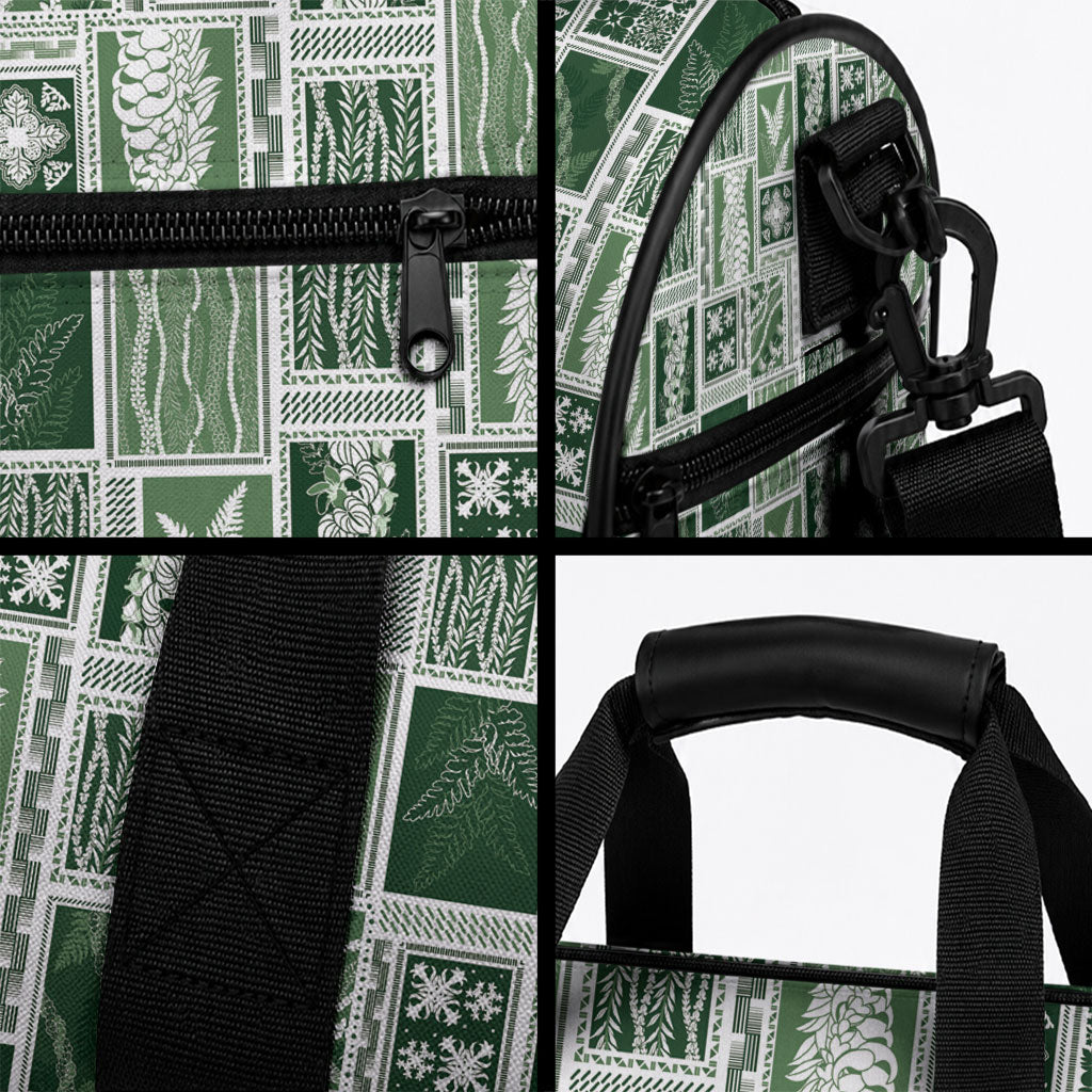 Vintage Aloha Block Quilt Duffle Bag Green Inspired Lei Motifs LT9 - Polynesian Pride