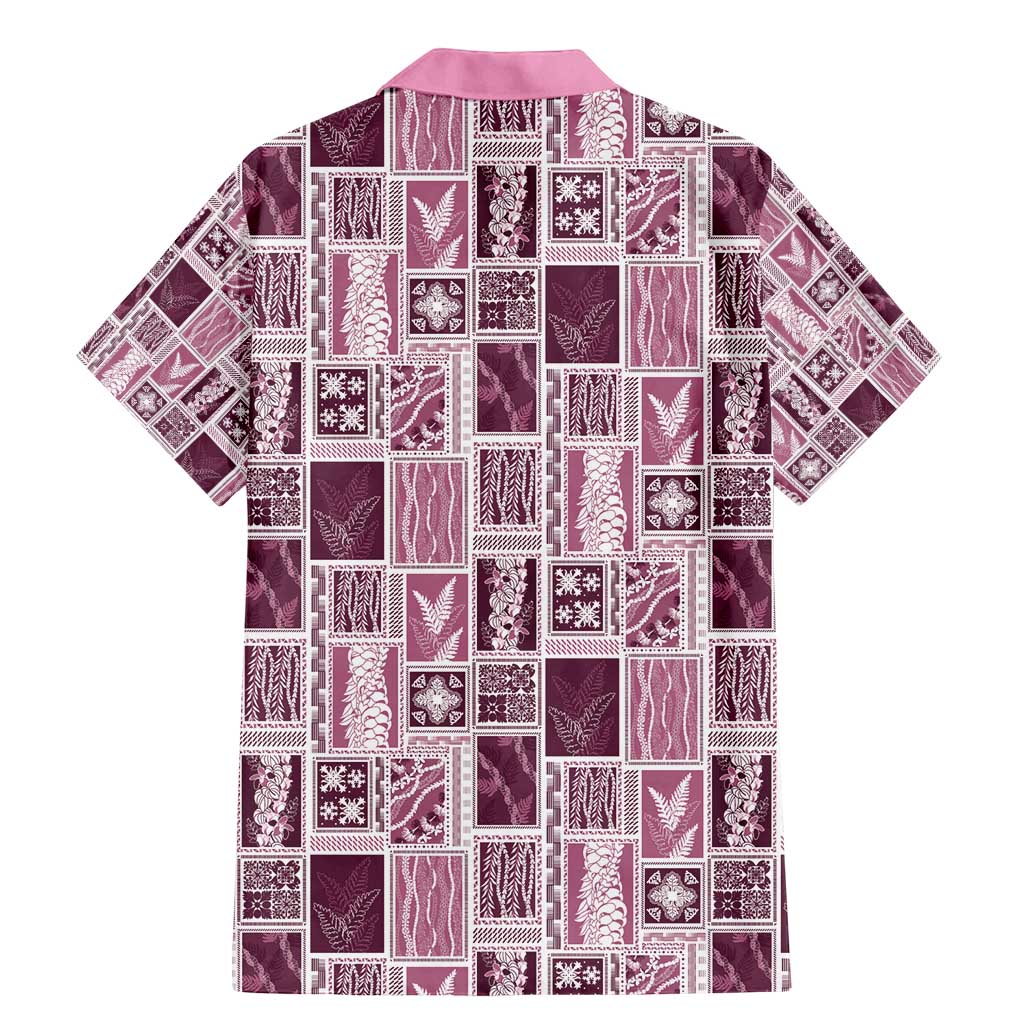 Vintage Aloha Block Quilt Family Matching Mermaid Dress and Hawaiian Shirt Pink Inspired Lei Motifs - Polynesian Pride