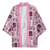 Vintage Aloha Block Quilt Kimono Pink Inspired Lei Motifs - Polynesian Pride