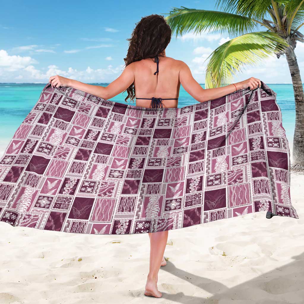 Vintage Aloha Block Quilt Sarong Pink Inspired Lei Motifs - Polynesian Pride