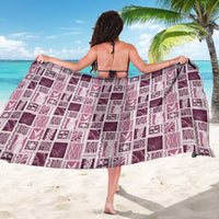 Vintage Aloha Block Quilt Sarong Pink Inspired Lei Motifs - Polynesian Pride