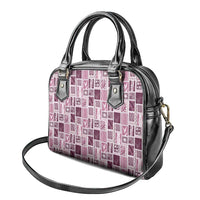 Vintage Aloha Block Quilt Shoulder Handbag Pink Inspired Lei Motifs - Polynesian Pride