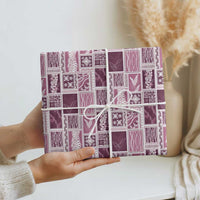 Vintage Aloha Block Quilt Wrapping Paper Pink Inspired Lei Motifs - Polynesian Pride