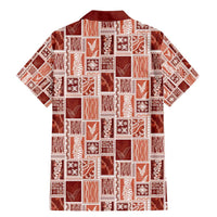 Vintage Aloha Block Quilt Family Matching Mermaid Dress and Hawaiian Shirt Red Inspired Lei Motifs - Polynesian Pride