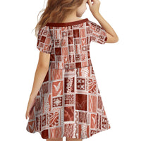 Vintage Aloha Block Quilt Family Matching Puletasi and Hawaiian Shirt Red Inspired Lei Motifs - Polynesian Pride