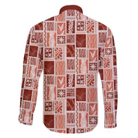 Vintage Aloha Block Quilt Family Matching Puletasi and Hawaiian Shirt Red Inspired Lei Motifs - Polynesian Pride