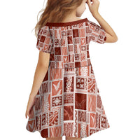 Vintage Aloha Block Quilt Family Matching Tank Maxi Dress and Hawaiian Shirt Red Inspired Lei Motifs - Polynesian Pride