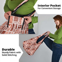 Vintage Aloha Block Quilt Grocery Bag Red Inspired Lei Motifs - Polynesian Pride