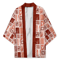 Vintage Aloha Block Quilt Kimono Red Inspired Lei Motifs - Polynesian Pride