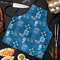 Vintage Hawaiian Quilting Patterns Apron Blue Style Tribal Fabric Patchwork - Polynesian Pride