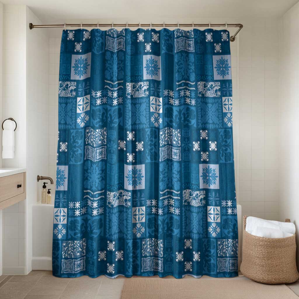 Vintage Hawaiian Quilting Patterns Bathroom Set Blue Style Tribal Fabric Patchwork - Polynesian Pride