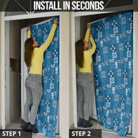 Vintage Hawaiian Quilting Patterns Door Cover Blue Style Tribal Fabric Patchwork - Polynesian Pride