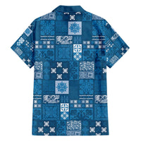Vintage Hawaiian Quilting Patterns Hawaiian Shirt Blue Style Tribal Fabric Patchwork - Polynesian Pride