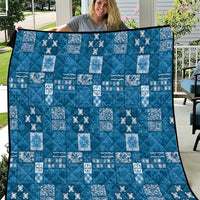 Vintage Hawaiian Quilting Patterns Quilt Blue Style Tribal Fabric Patchwork - Polynesian Pride