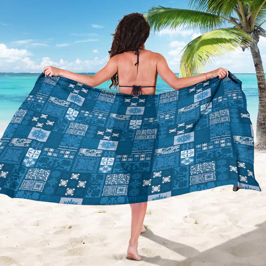 Vintage Hawaiian Quilting Patterns Sarong Blue Style Tribal Fabric Patchwork - Polynesian Pride