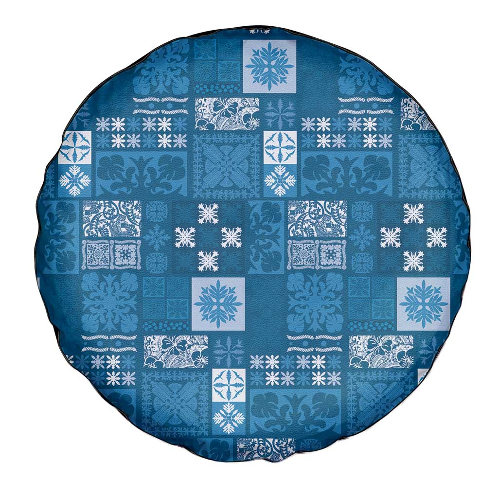 Vintage Hawaiian Quilting Patterns Spare Tire Cover Blue Style Tribal Fabric Patchwork - Polynesian Pride