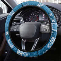 Vintage Hawaiian Quilting Patterns Steering Wheel Cover Blue Style Tribal Fabric Patchwork - Polynesian Pride