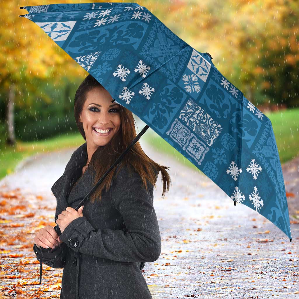 Vintage Hawaiian Quilting Patterns Umbrella Blue Style Tribal Fabric Patchwork - Polynesian Pride