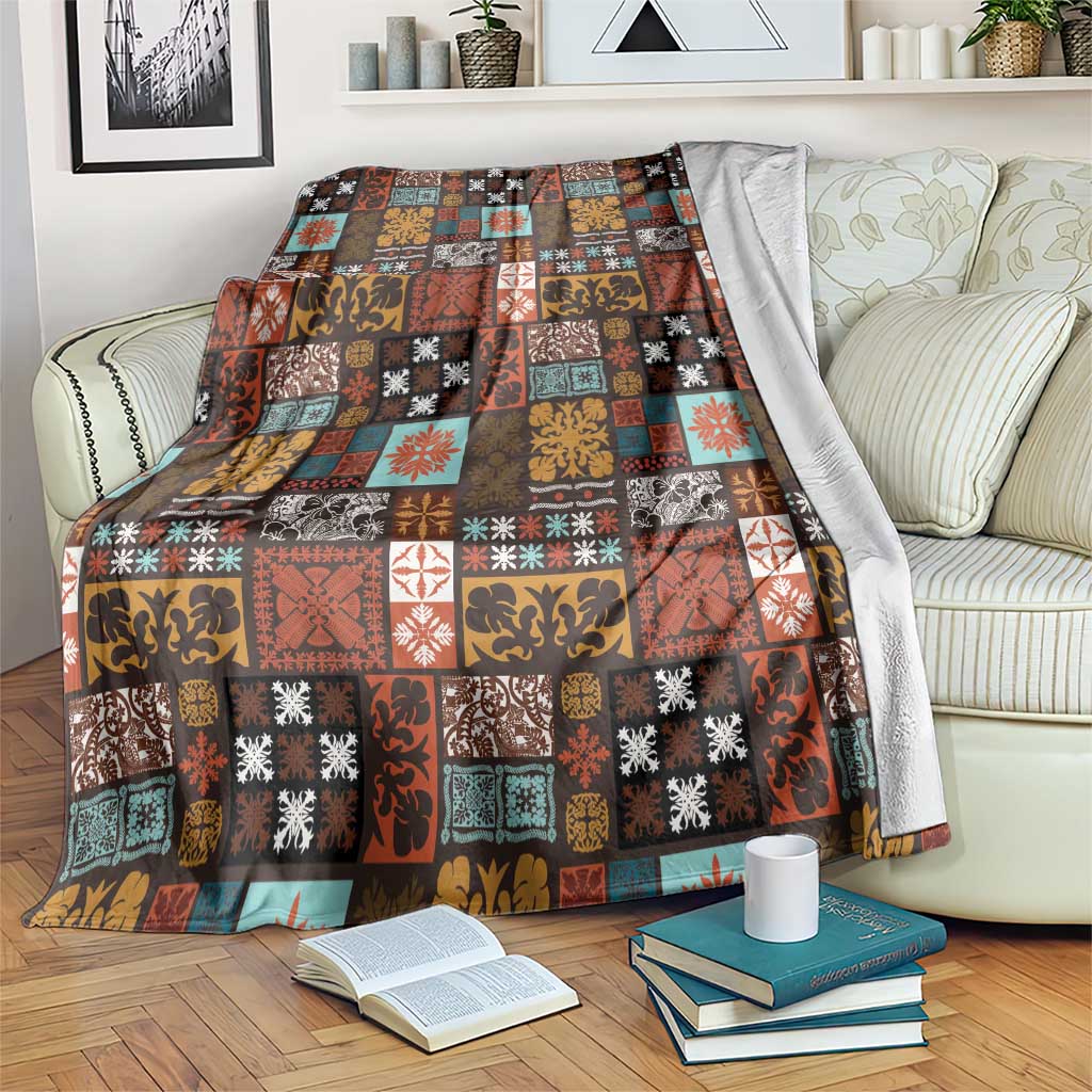 Vintage Hawaiian Quilting Patterns Blanket Brown Style Tribal Fabric Patchwork - Polynesian Pride
