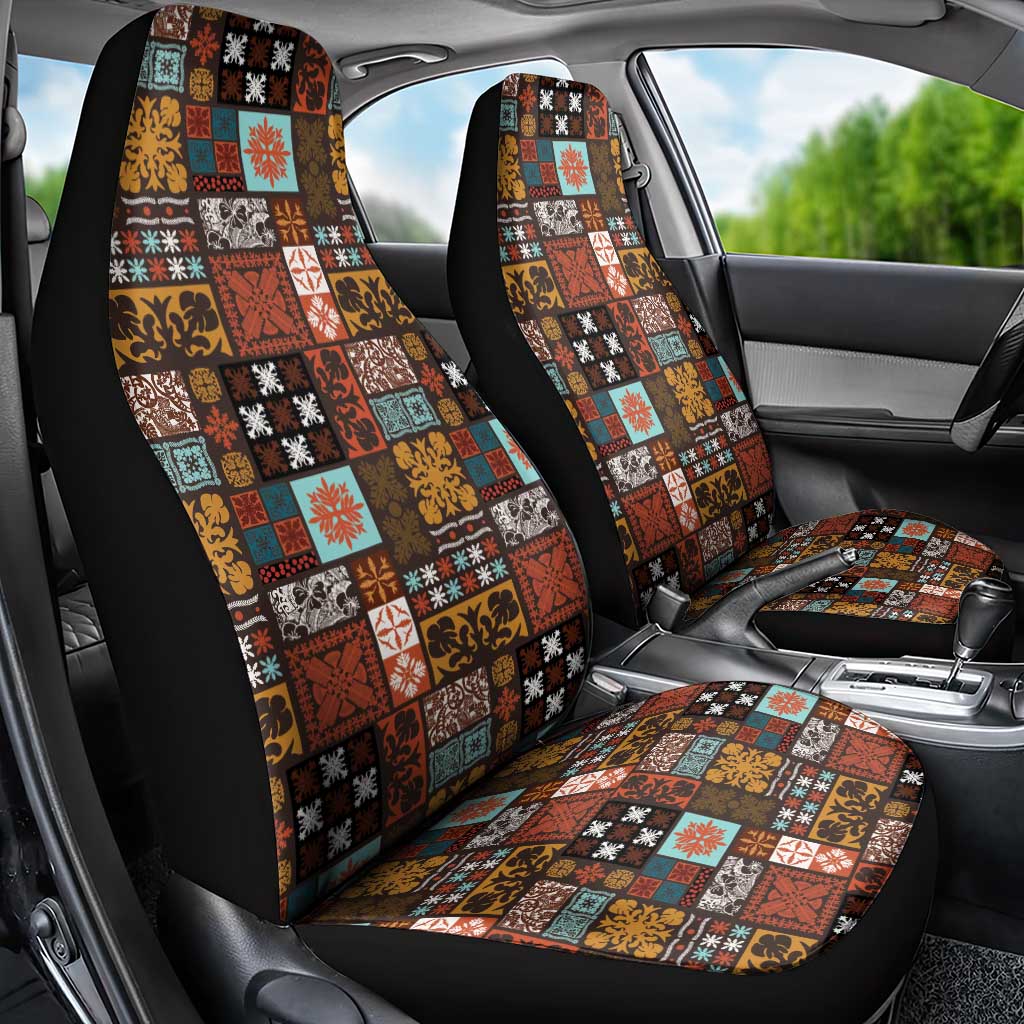 Vintage Hawaiian Quilting Patterns Car Seat Cover Brown Style Tribal Fabric Patchwork - Polynesian Pride