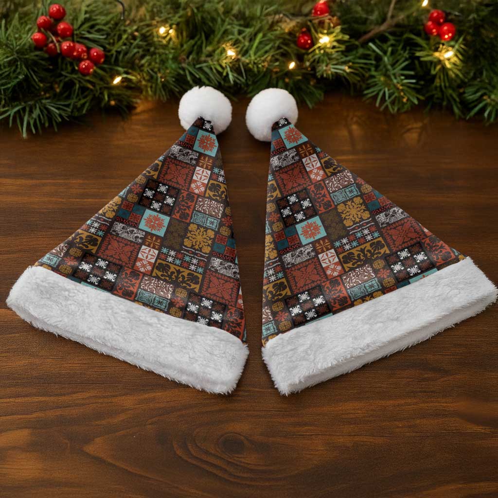 Vintage Hawaiian Quilting Patterns Christmas Santa Hat Brown Style Tribal Fabric Patchwork - Polynesian Pride