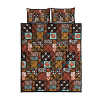 Vintage Hawaiian Quilting Patterns Quilt Bed Set Brown Style Tribal Fabric Patchwork - Polynesian Pride