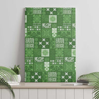 Vintage Hawaiian Quilting Patterns Canvas Wall Art Green Style Tribal Fabric Patchwork - Polynesian Pride
