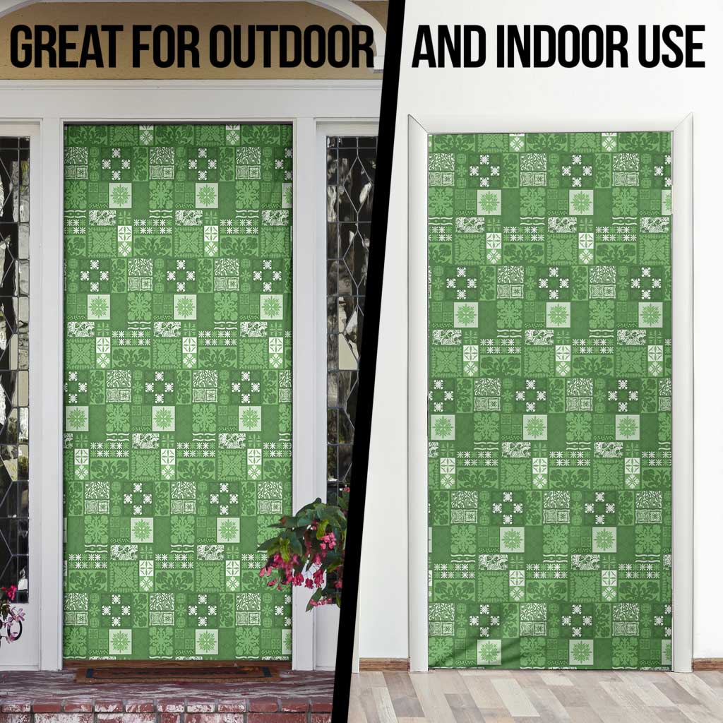 Vintage Hawaiian Quilting Patterns Door Cover Green Style Tribal Fabric Patchwork - Polynesian Pride