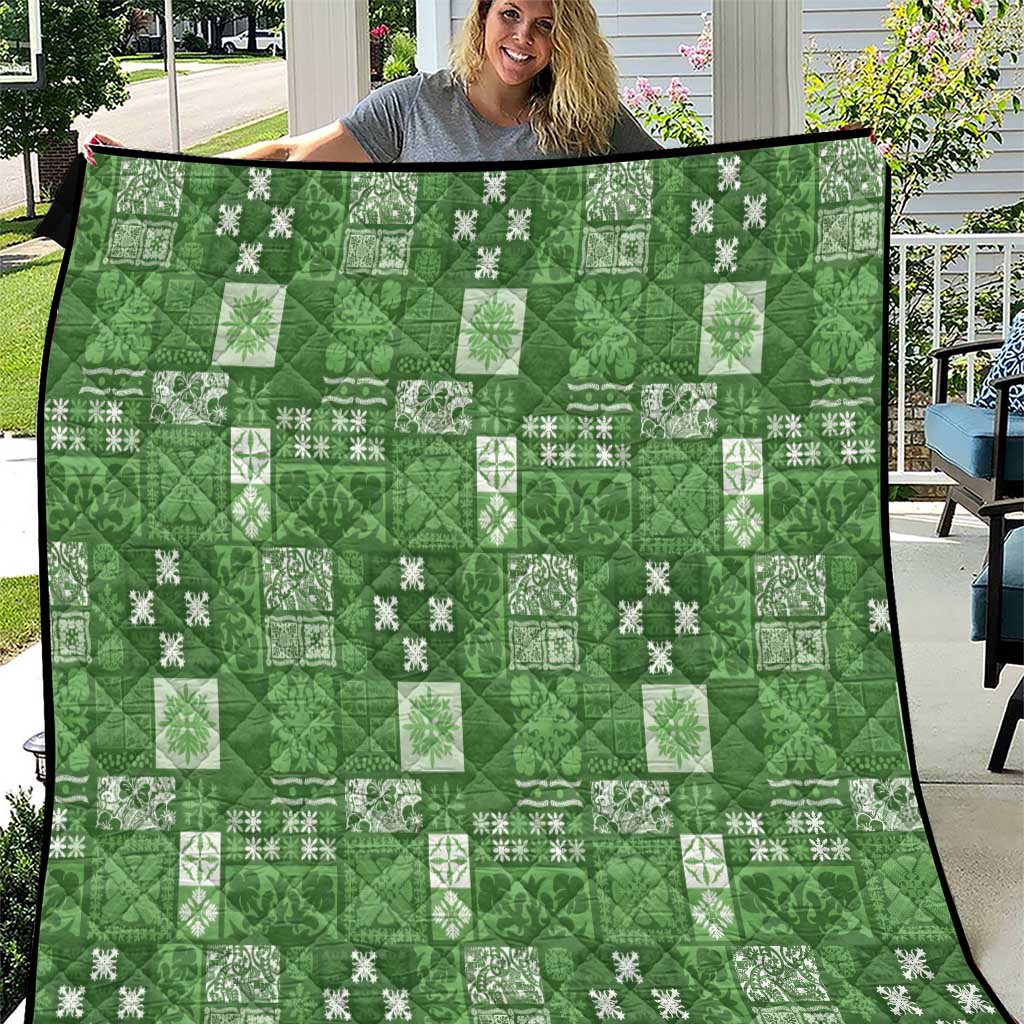 Vintage Hawaiian Quilting Patterns Quilt Green Style Tribal Fabric Patchwork - Polynesian Pride