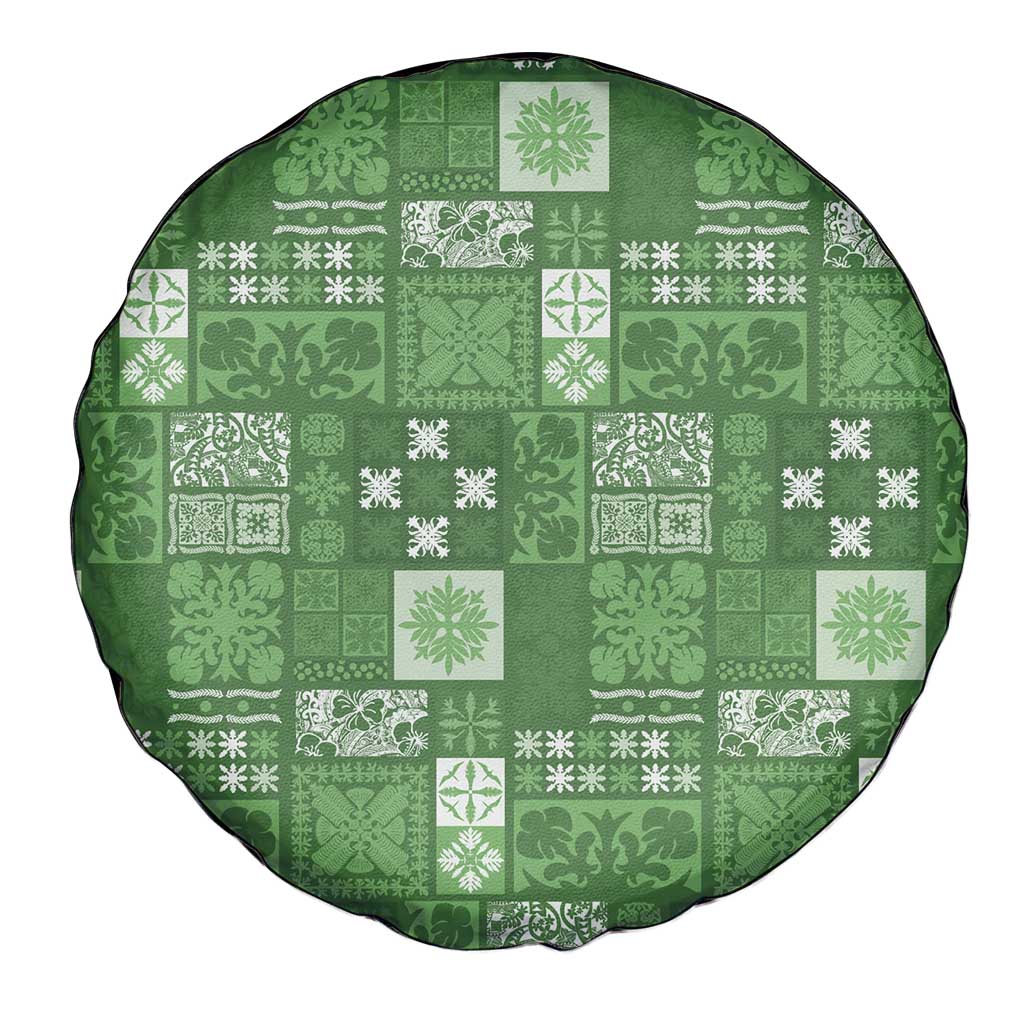 Vintage Hawaiian Quilting Patterns Spare Tire Cover Green Style Tribal Fabric Patchwork - Polynesian Pride