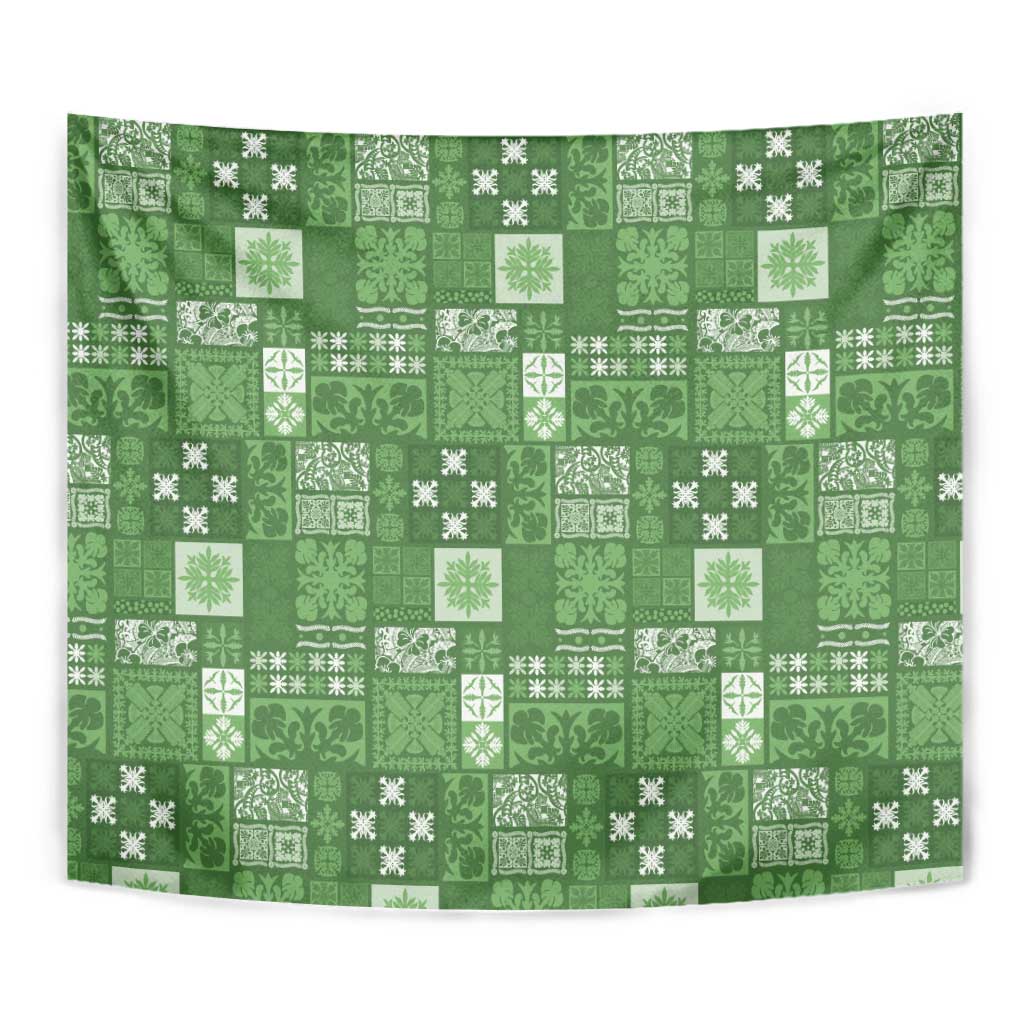 Vintage Hawaiian Quilting Patterns Tapestry Green Style Tribal Fabric Patchwork - Polynesian Pride