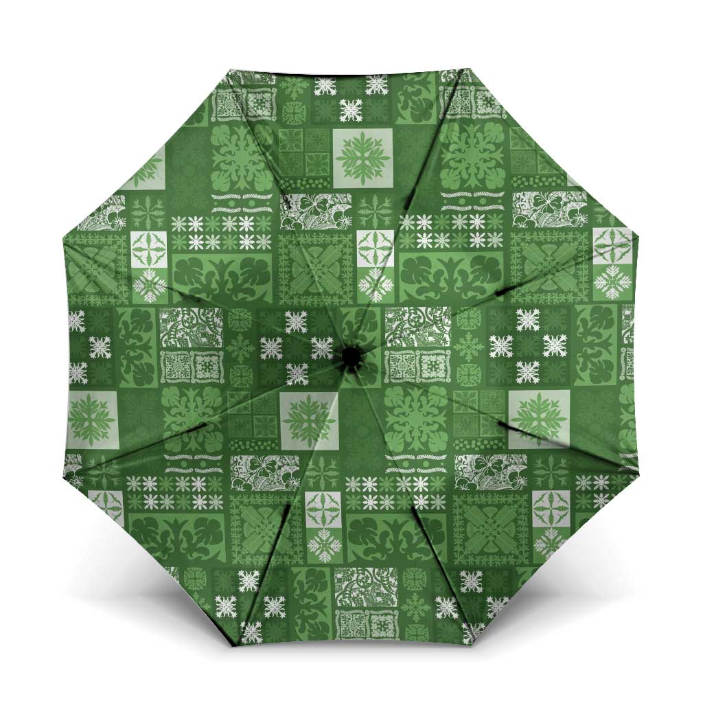 Vintage Hawaiian Quilting Patterns Umbrella Green Style Tribal Fabric Patchwork - Polynesian Pride