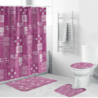Vintage Hawaiian Quilting Patterns Bathroom Set Pink Style Tribal Fabric Patchwork - Polynesian Pride