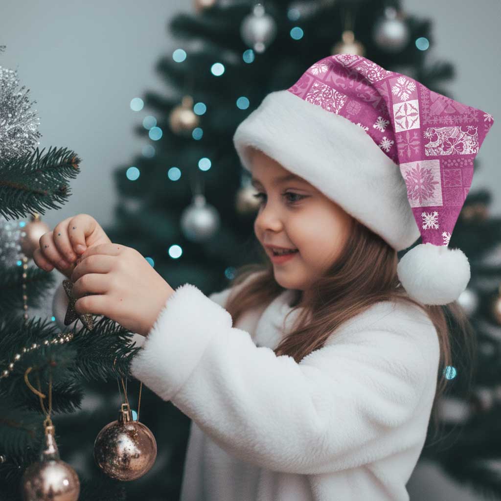 Vintage Hawaiian Quilting Patterns Christmas Santa Hat Pink Style Tribal Fabric Patchwork - Polynesian Pride