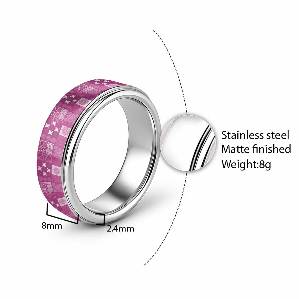 Vintage Hawaiian Quilting Patterns Classic Ring Pink Style Tribal Fabric Patchwork - Polynesian Pride