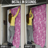 Vintage Hawaiian Quilting Patterns Door Cover Pink Style Tribal Fabric Patchwork - Polynesian Pride