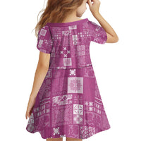 Vintage Hawaiian Quilting Patterns Family Matching Mermaid Dress and Hawaiian Shirt Pink Style Tribal Fabric Patchwork - Polynesian Pride