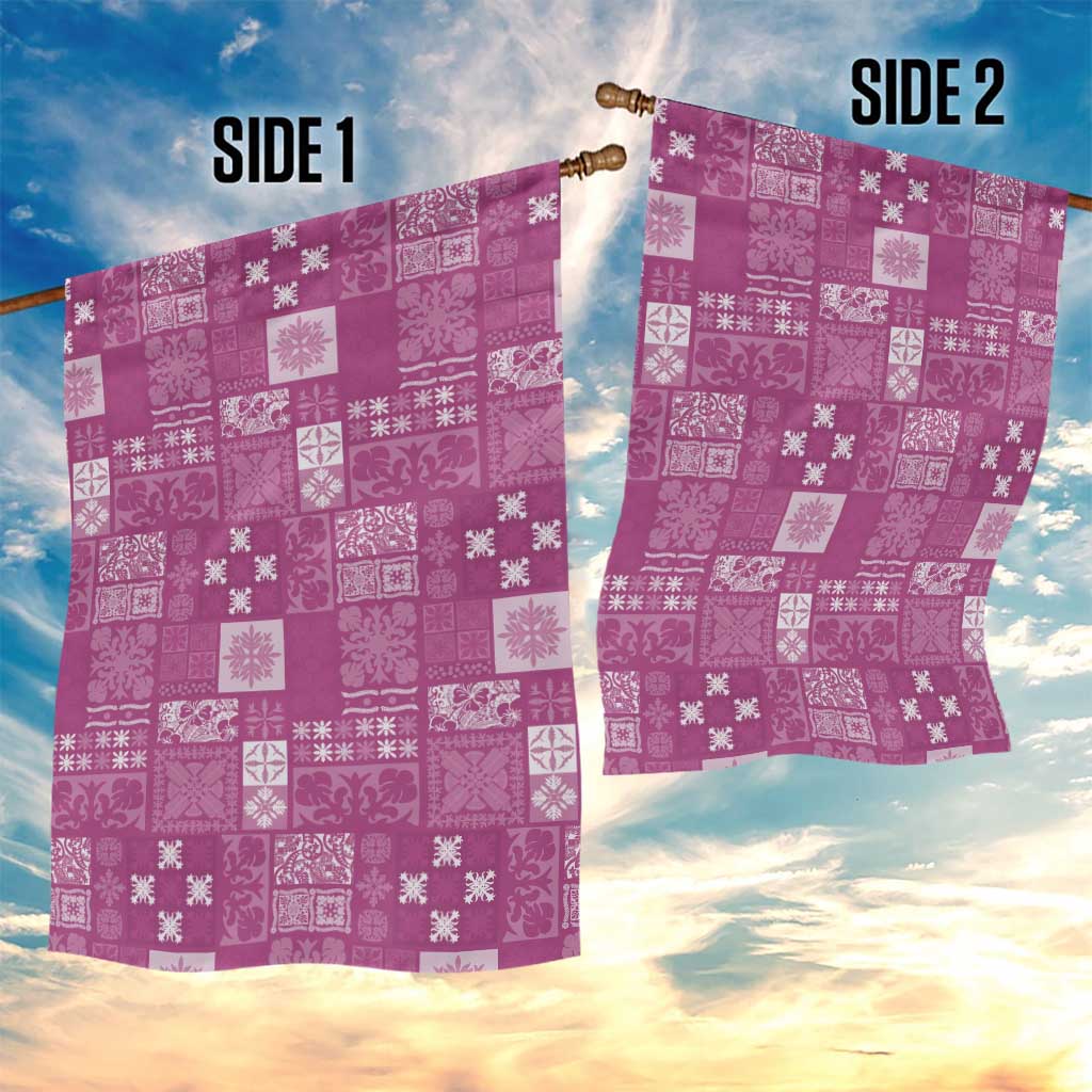 Vintage Hawaiian Quilting Patterns Garden Flag Pink Style Tribal Fabric Patchwork - Polynesian Pride