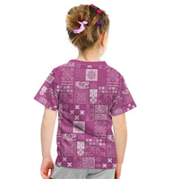 Vintage Hawaiian Quilting Patterns Kid T Shirt Pink Style Tribal Fabric Patchwork - Polynesian Pride