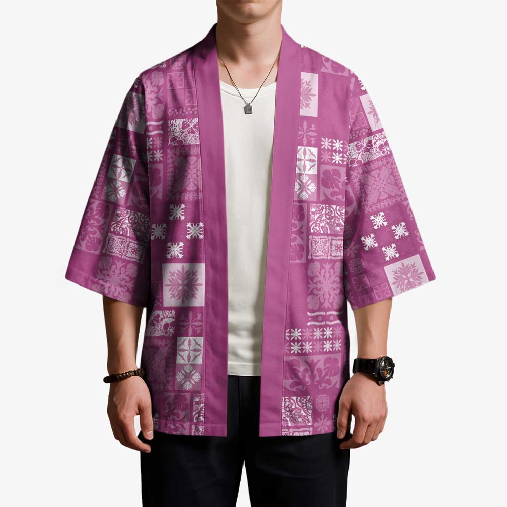 Vintage Hawaiian Quilting Patterns Kimono Pink Style Tribal Fabric Patchwork - Polynesian Pride