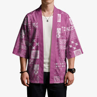 Vintage Hawaiian Quilting Patterns Kimono Pink Style Tribal Fabric Patchwork - Polynesian Pride