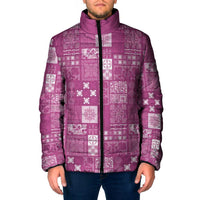 Vintage Hawaiian Quilting Patterns Padded Jacket Pink Style Tribal Fabric Patchwork - Polynesian Pride