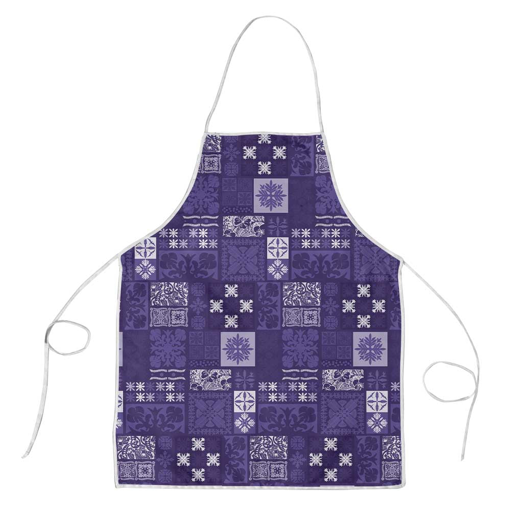 Vintage Hawaiian Quilting Patterns Apron Purple Style Tribal Fabric Patchwork - Polynesian Pride