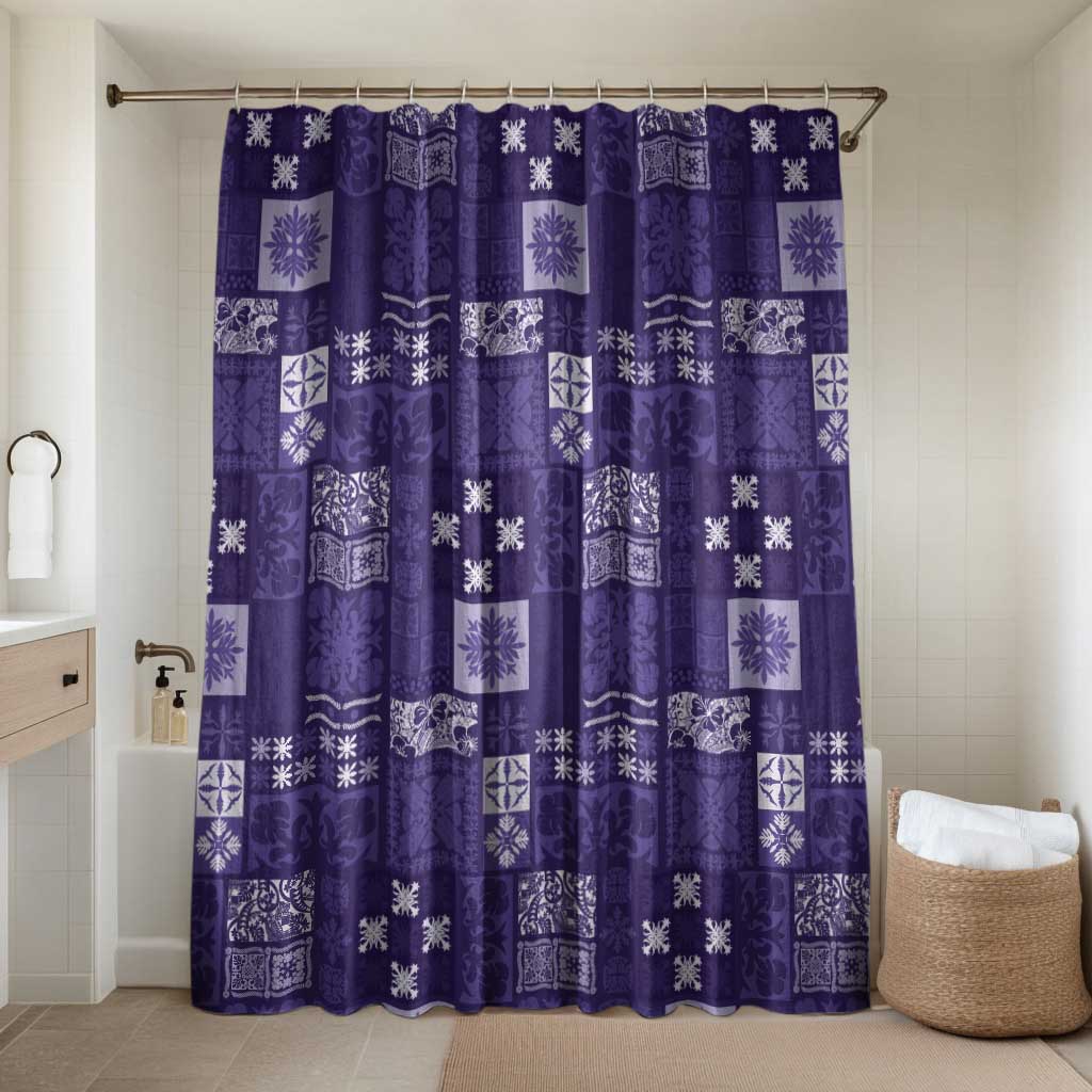 Vintage Hawaiian Quilting Patterns Bathroom Set Purple Style Tribal Fabric Patchwork - Polynesian Pride
