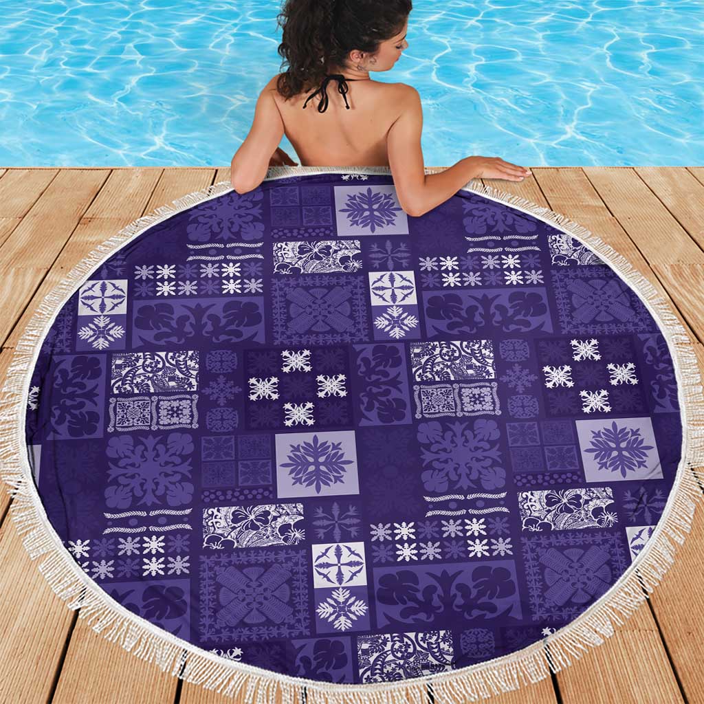 Vintage Hawaiian Quilting Patterns Beach Blanket Purple Style Tribal Fabric Patchwork - Polynesian Pride