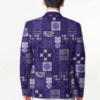 Vintage Hawaiian Quilting Patterns Blazer Purple Style Tribal Fabric Patchwork - Polynesian Pride