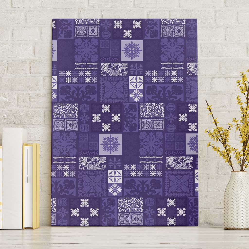 Vintage Hawaiian Quilting Patterns Canvas Wall Art Purple Style Tribal Fabric Patchwork - Polynesian Pride