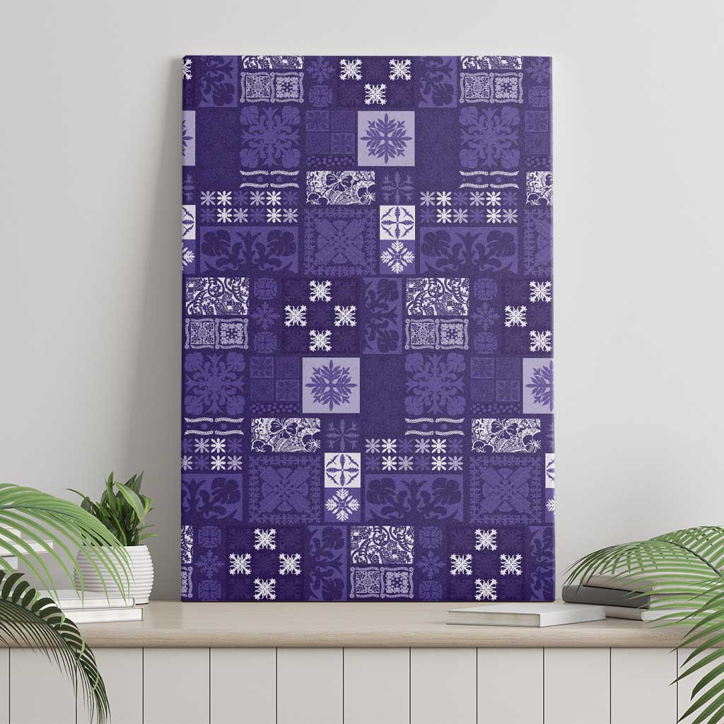 Vintage Hawaiian Quilting Patterns Canvas Wall Art Purple Style Tribal Fabric Patchwork - Polynesian Pride