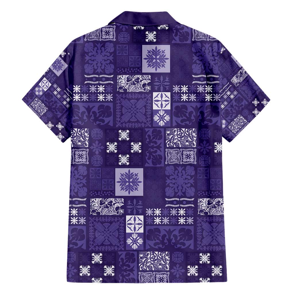 Vintage Hawaiian Quilting Patterns Hawaiian Shirt Purple Style Tribal Fabric Patchwork - Polynesian Pride